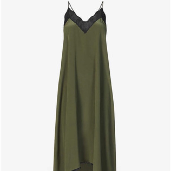 Zadig & Voltaire Khaki And Black High Low Dress